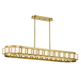 Gideon Eight Light Linear Chandelier in Warm Brass (51|1-3165-8-322)