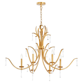 Majesty Six Light Chandelier in Gold Leaf (19|620-6-74)