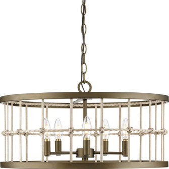 Lattimore Five Light Chandelier in Aged Brass (54|P400320-161)