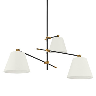 Navin Three Light Chandelier in Patina Brass (67|F2653-PBR/TBK)