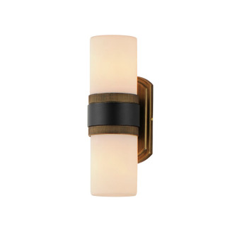 Ruffles Two Light Outdoor Wall Sconce in Black / Antique Brass (16|32651SWBKAB)