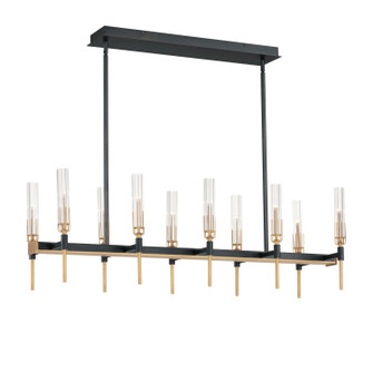 Flambeau LED Linear Chandelier in Black / Antique Brass (16|16127CLBKAB)