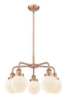 Downtown Urban Five Light Chandelier in Antique Copper (405|916-5CR-AC-G201-6)