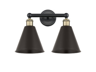 Downtown Urban Two Light Bath Vanity in Black Antique Brass (405|616-2W-BAB-MBC-8-BK)