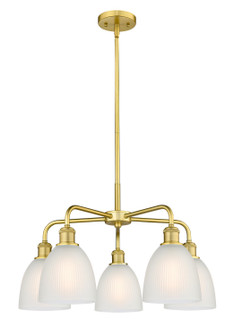 Downtown Urban Five Light Chandelier in Satin Gold (405|516-5CR-SG-G381)