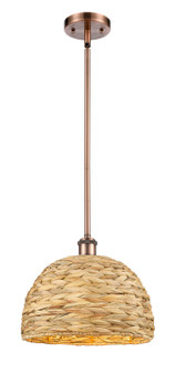 Ballston One Light Pendant in Antique Copper (405|516-1S-AC-RBD-12-NAT)