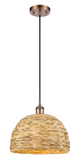 Ballston One Light Pendant in Antique Copper (405|516-1P-AC-RBD-12-NAT)