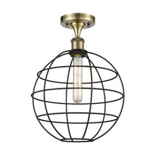 Ballston LED Semi-Flush Mount in Antique Brass (405|516-1C-AB-CE-12-BK)