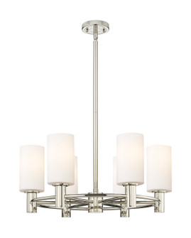 Downtown Urban LED Chandelier in Polished Nickel (405|434-6CR-PN-G434-7WH)