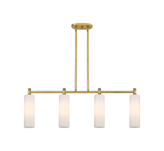Downtown Urban LED Island Pendant in Brushed Brass (405|434-4I-BB-G434-12WH)