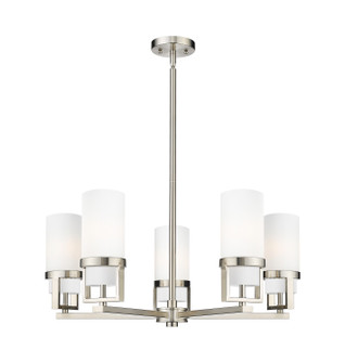 Downtown Urban LED Chandelier in Satin Nickel (405|426-5CR-SN-G426-8WH)