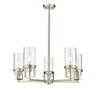 Downtown Urban LED Chandelier in Satin Nickel (405|426-5CR-SN-G426-8CL)