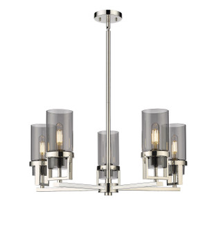 Downtown Urban LED Chandelier in Polished Nickel (405|426-5CR-PN-G426-8SM)