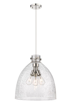 Downtown Urban Three Light Pendant in Polished Nickel (405|410-3PL-PN-G412-18SDY)
