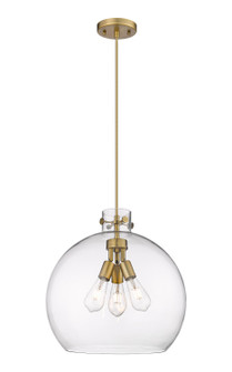 Downtown Urban Three Light Pendant in Brushed Brass (405|410-3PL-BB-G410-18CL)