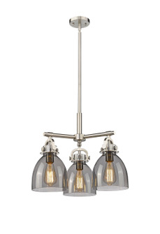 Downtown Urban Three Light Pendant in Satin Nickel (405|410-3CR-SN-G412-7SM)