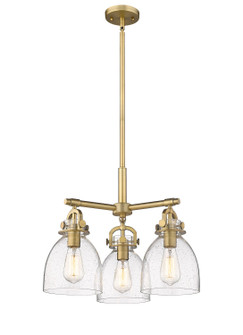 Downtown Urban Three Light Pendant in Brushed Brass (405|410-3CR-BB-G412-7SDY)