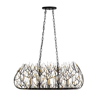 Bask Six Light Linear Pendant in Matte Black/French Gold (137|271N06MBFG)