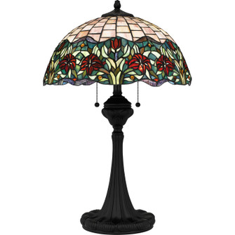 Tiffany Three Light Table Lamp in Matte Black (10|TF16141MBK)