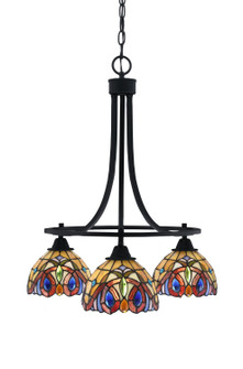 Paramount Three Light Chandelier in Matte Black (200|3413-MB-9445)