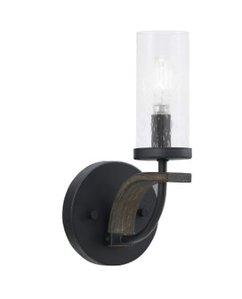 Monterey One Light Wall Sconce in Matte Black & Painted Distressed Wood-look (200|2911-MBDW-800)