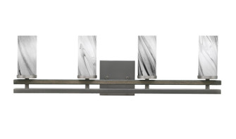 Belmont Four Light Bathroom Lighting in Graphite & Painted Distressed Wood-look (200|2714-GPDW-802)