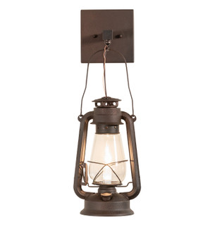 Miners Lantern One Light Wall Sconce in Black Metal,Rust (57|257162)