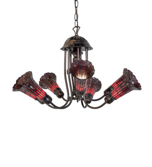 Stained Glass Pond Lily Seven Light Chandelier in Mahogany Bronze (57|251596)