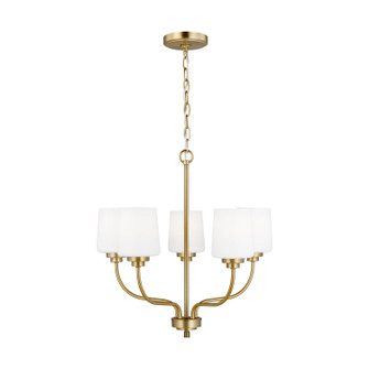 Windom Five Light Chandelier in Satin Brass (1|3102805-848)