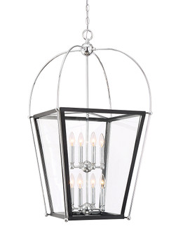 Dunbar Eight Light Foyer Pendant in Matte Black w/ Polished Chrome Accents (51|3-9074-8-67)