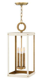 Porter Three Light Pendant in Heritage Brass With Warm White Accent (13|4074HB-WT)