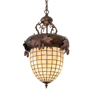 Oak Leaf & Acorn Three Light Pendant in Mahogany Bronze (57|259436)