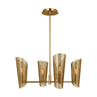 Plivot Four Light Chandelier in Burnished Brass (454|LXC1074BBS)