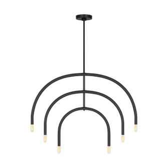 Hadden Six Light Chandelier in Midnight Black (454|DJC1126MBK)