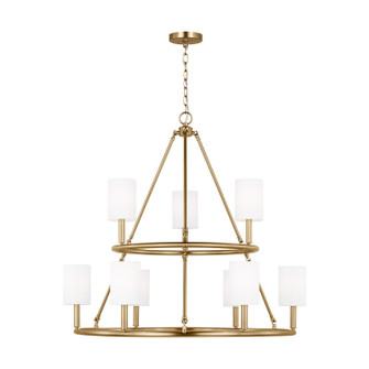 Egmont Nine Light Chandelier in Satin Brass (454|DJC1099SB)