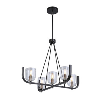 Cheshire Five Light Chandelier in Black & Nickel (78|AC11746NB)