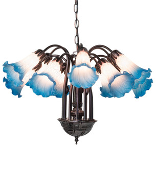 Pink/Blue 12 Light Chandelier in Mahogany Bronze (57|16095)