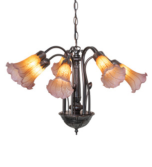 Amber/Purple Seven Light Chandelier in Mahogany Bronze (57|11674)