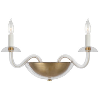 Brigitte LED Wall Sconce in Clear Glass and Hand-Rubbed Antique Brass (268|PCD 2020CG/HAB)