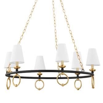 Haverford Six Light Chandelier in Aged Brass (428|H757806-AGB/TBK)