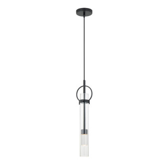 Textile LED Pendant in Matte Black (102|FSN-4121-CLER-MBLK)