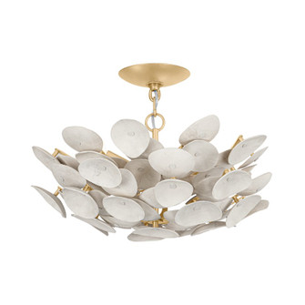 Aimi Three Light Semi Flush Mount in Vintage Gold Leaf (68|356-21-VGL)