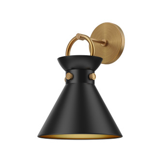 Emerson One Light Wall Sconce in Aged Gold/Matte Black (452|WV412009AGMB)