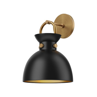 Waldo One Light Wall Sconce in Aged Gold/Matte Black (452|WV411309AGMB)