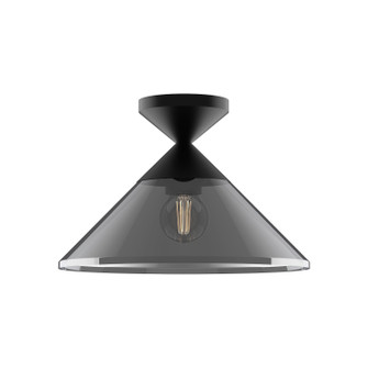 Mauer One Light Semi-Flush Mount in Matte Black/Smoked (452|SF521012MBSM)