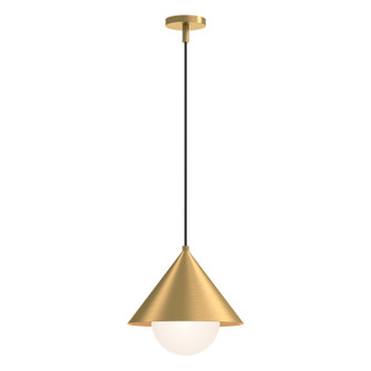 Remy One Light Pendant in Brushed Gold/Opal Glass (452|PD485214BGOP)