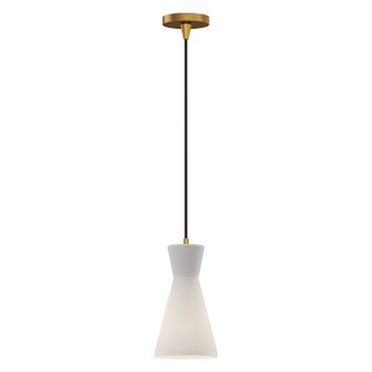 Betty One Light Pendant in Aged Gold/Opal Glass (452|PD473706AGOP)