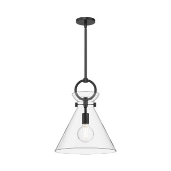 Emerson One Light Pendant in Matte Black/Clear Glass (452|PD412514MBCL)
