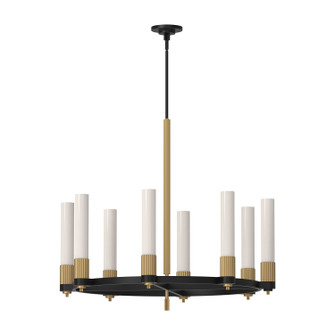 Rue Eight Light Chandelier in Matte Black/Brushed Gold (452|CH416108MBBG)