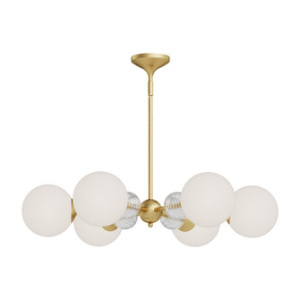 Celia Six Light Chandelier in Brushed Gold/Opal Glass (452|CH415330BGOP)